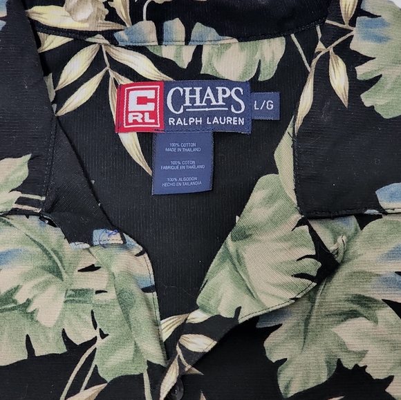 Vintage Chaps By Ralph Lauren Hawaiian Button Down Shirt Large - Picture 5 of 6